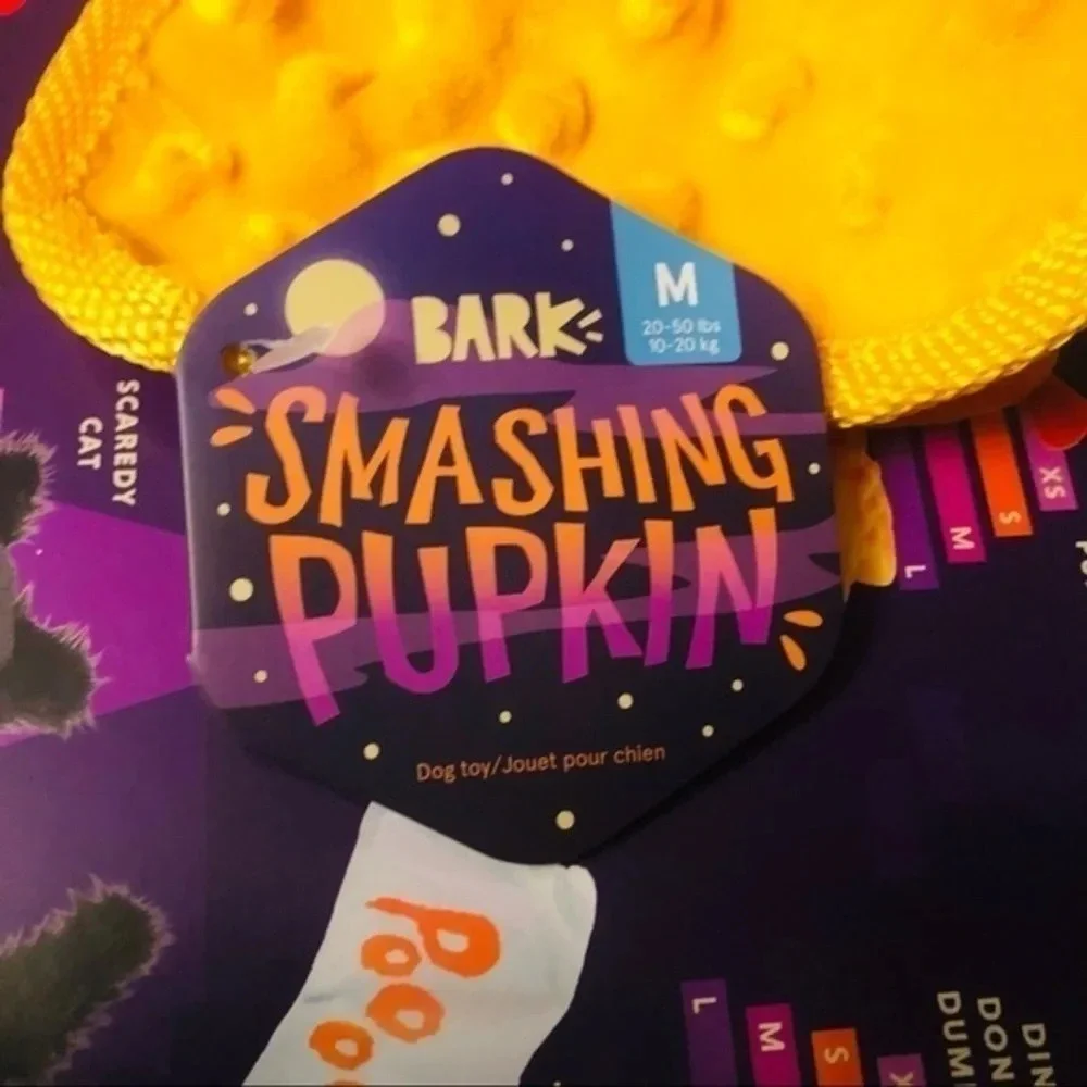 BarkBox Smashing Pumpkin Dog Toy Halloween Plush NWT